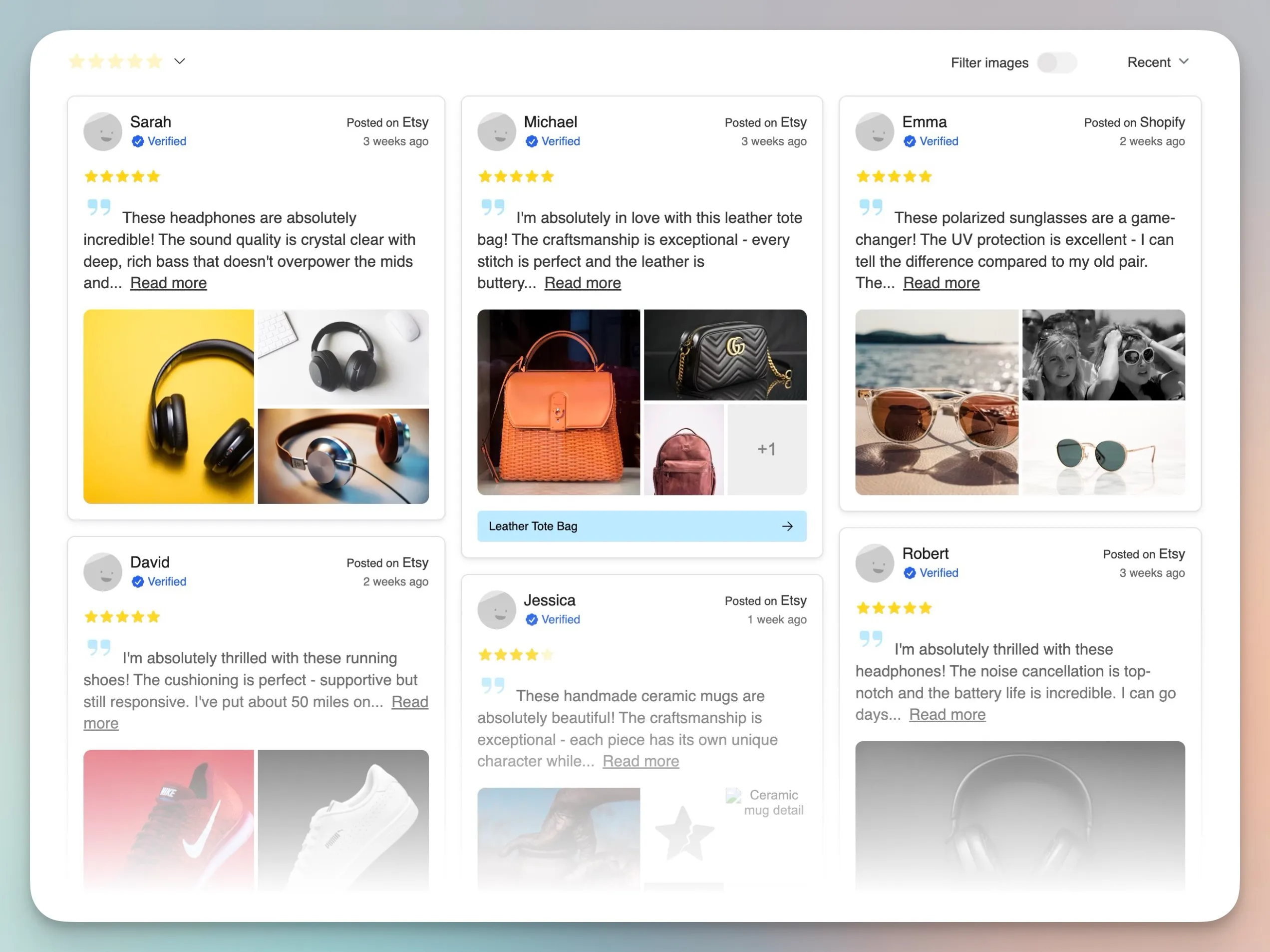 All Reviews Widget Example