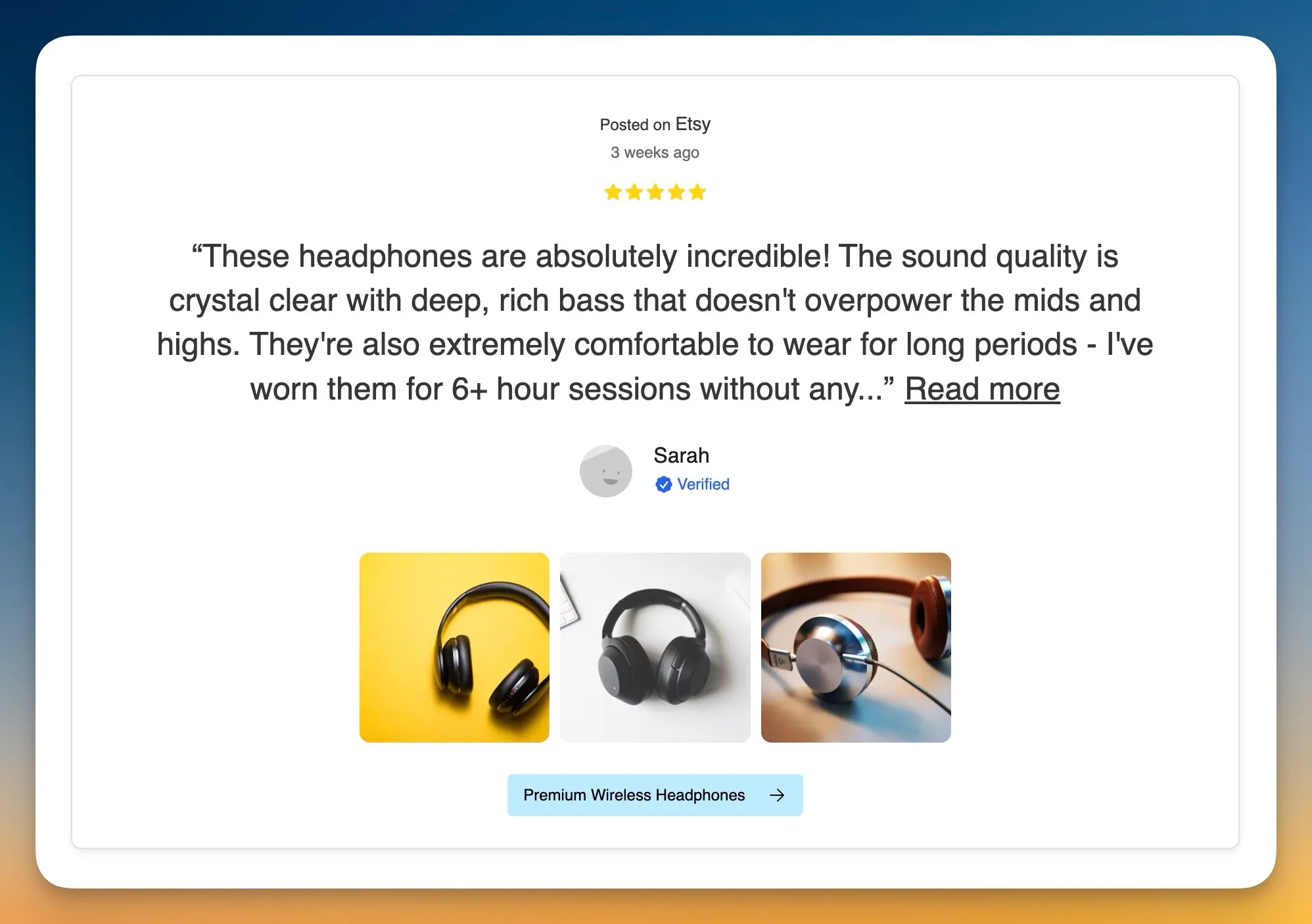 All Reviews Widget Example