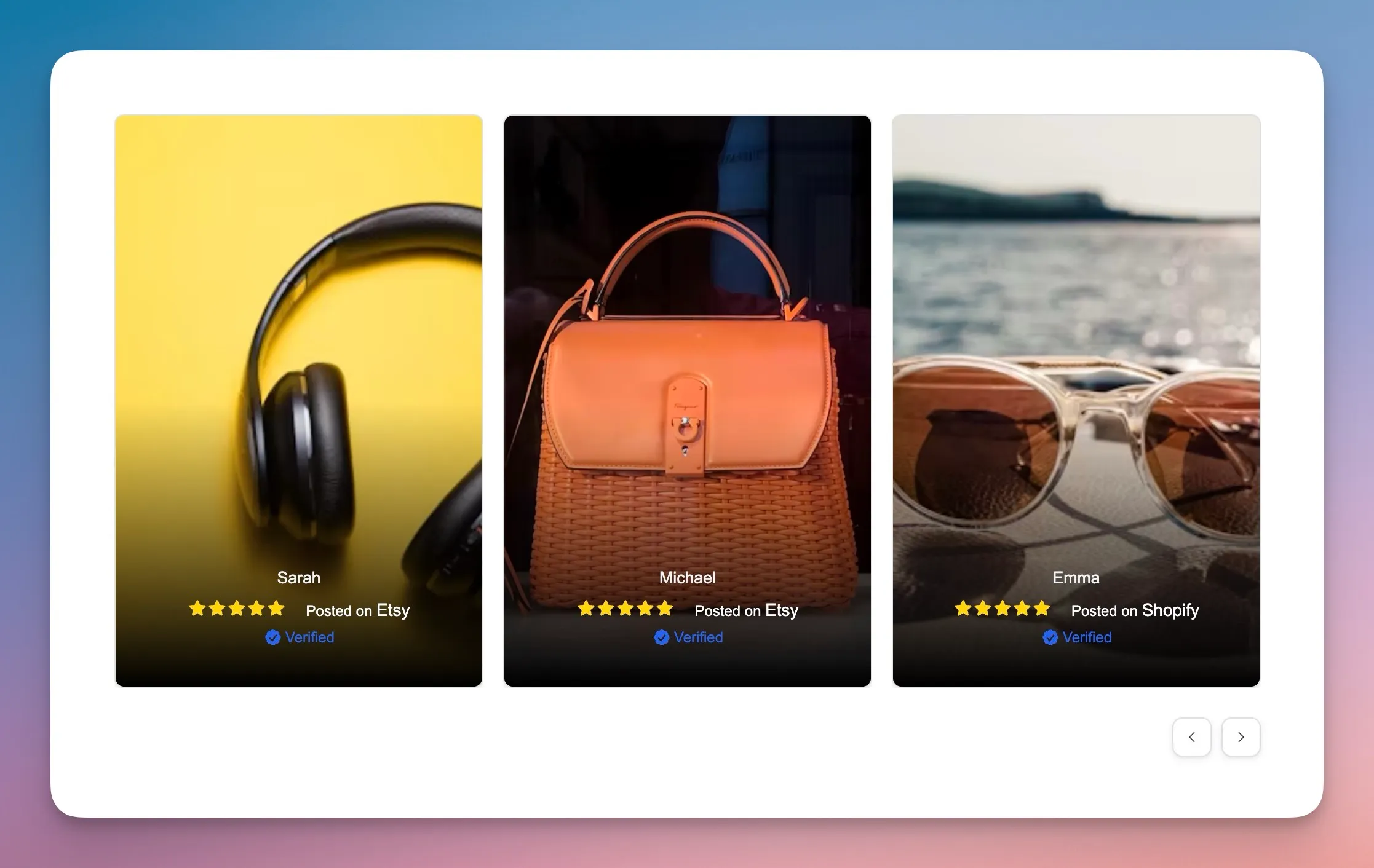 All Reviews Widget Example