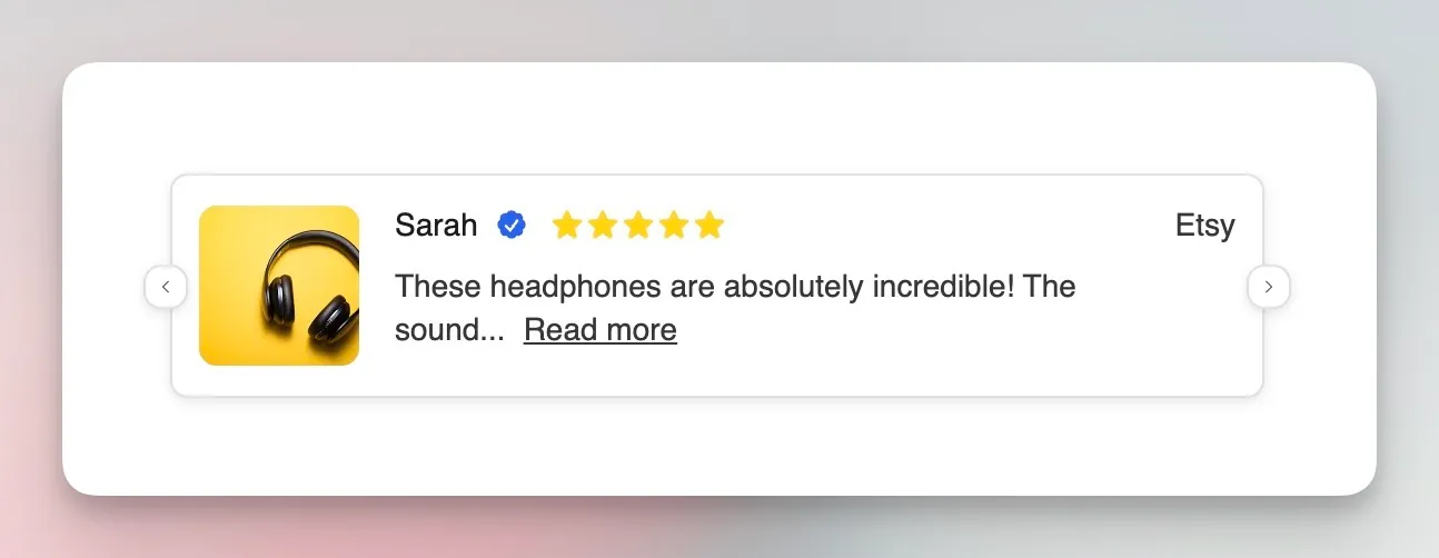 All Reviews Widget Example