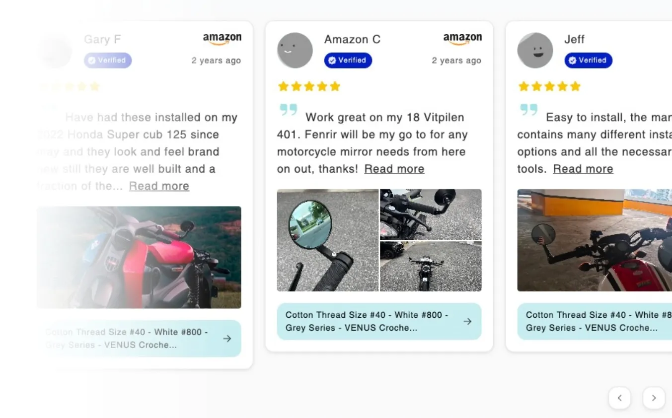 Reviews carousel