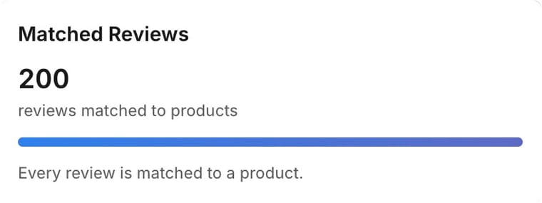 Every review matched to a product