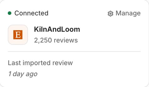 Etsy shop KilnAndLoom connected, 2,250 reviews